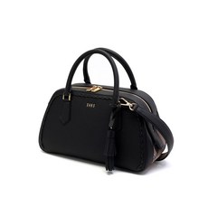 닥스 악세서리 여성 19FW 블랙 가죽 체크 테슬장식 토트백 DCBA9F293BK