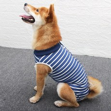 EVELOVE dog recovery suit 전문적인 회복복 통기성 편안 패션 독특한 디자인 개의중성화되다옷 전문적인 상처를 보호 애완 동물 용품, stripe, XXL, 1개