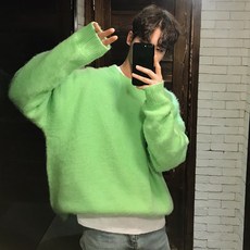 무생채 남자 앙고라 모헤어 니트 ESCMANSTUDIO/가을겨울 소프트 앙