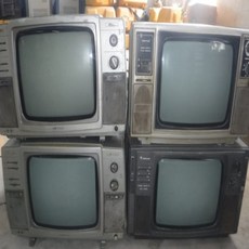 흑백 빈티지 티비 옛날 tv 카페 앤틱 레트로 소품, 짙은 회색, 기본