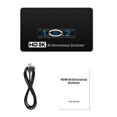 HDMI 호환 스위처 8K 60Hz HDMI-2.1 스위치 상자 2 in 1 out bi-Directional Audio Extractor HDTV, 1개