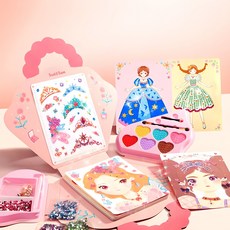 쏠앤샘 프린세스 메이크업 색칠놀이 스티커북 세트, 1개 앤샘 프린세스 메이크업 색칠놀이 스티커북 세트