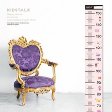 키즈토크 (1+1+1)거울공주 방수형 키재기자, 파스텔 핑크+북유럽 스타일 공주 캐릭터