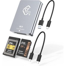 CFexpress B/SD 카드 리더 10Gbps USB 3.2세대 CF Express 리더(CFexpress B Type/SD 메모리 포함) 알루미늄 휴대용 리더(USB C to, CFexpress B/SD 카드 리더 10Gbps US