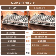 보행자 기계식 키보드 마우스 세트 청축 빈티지 펑크 여자 오피스 게임 PC 무선 비주얼, 색깔14, 공식 표준, 공식 표준