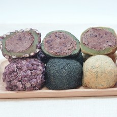 [수가성오메기떡] 달지않아 맛있는 제주 오메기떡, 50개, 55g, 통팥+흑임자+콩고물