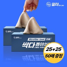 필터포유 싹다 뽑아쓰는 자동차 극세사 세차 타월 25매 X 2팩, 1개