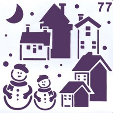 스텐실 도안 눈사람마을 B-07-077, 1개