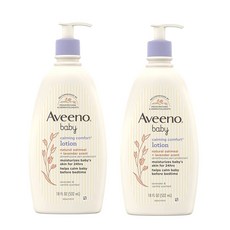 Aveeno Baby Calming Comfort Moisturizing Lotion 아비노 베이비 카밍 컴포트 모이스처 로션 라벤더 앤 바닐라 18floz(532ml) 2팩, 532ml, 2개