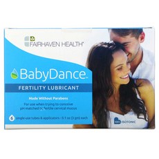 페어해븐 헬스 Fairhaven Health BabyDance 임신 윤활제 일회용 튜브 및 애플리케이터 6개 각 3g(0.1oz)