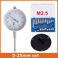 다이얼 표시기 0-10mm 25mm 30mm 러그 백 테스트 게이지 및 22 개 앤빌 포인트 세트 스레드 M2.5 4-48 스레드 측정 도구, 1개