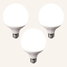 비에스조명 LED 볼전구 9.5cm 동그란 램프 12W 다마 E26 주광색(하얀빛) 전구색(노란빛) 주백색(아이보리빛), 3개, 롱 (목이 긴 것), 전구색