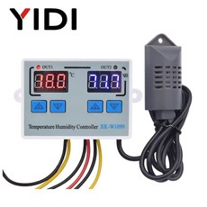 디지털 LED 온도 습도 컨트롤러 인큐베이터 온도계 습도계 센서 온도 조절기 W1099 110V 220V 12V 24V, 1개, 2) DC 24V