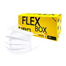 플렉스 박스 일회용 마스크 100매 화이트 대형 3중구조, 1매