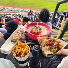모가비 휴대용 야구장 간이 테이블 컵홀더 야구장 트레이, 1개, 블랙