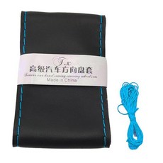 자동차 핸들 브레이드 커버 바늘 및 천연 가죽 직경 스위트 DIY 질감 부드러운 액세서리 37cm 38cm 3, C For 37 38 cm