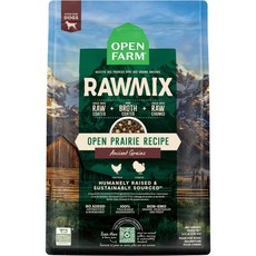 Open Farm RawMix 고대 곡물 프레리 레시피 키블 포함 뼈 국물 및 동결 건조된 원료 인도적으로 사육된 단백질과 GMO가 아닌 과일 및 채소 3.5파운드, 3.5파운드(1팩), 1.58kg, 1개