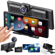 REPALY 보호 가능한 무선 Apple Carplay 10.26인치 Bluetooth 자동차 화면 DVR 녹화 Android Auto 2.5K Dash Cam 1080P 백업 - 무선dvr