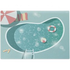 도마 위생 주방 커팅보드 암베손 격자무늬 블랙 앤 화이트 타탄 패턴 그래픽 그리드 아트 디자인 장식 강화 유리 절단 및 서빙 보드 라지 사이즈, Teal Pink, 1개
