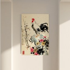 닭 재물 출세 동양화 풍수 재물을 부르는 그림 캔버스 액자