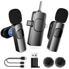 카메라 마이크 MULBEVD 2 팩 4 in 1 iPhone Android 카메라 노트북 PC용 무선 라발리에 마이크 비디오 녹화 브이로그 유튜브 틱톡 L2 용 360 조절 가능한, K11, 1개