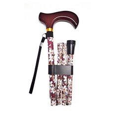 홈케어 접이식 패션 지팡이, 브라운꽃무늬, 1개