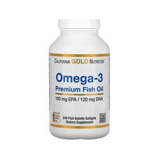 California Gold Nutrition 켈리포니아골드뉴트리션 오메가3 프리미엄 피쉬 오일 피쉬 젤라틴 소프트젤 240정, 1개
