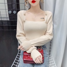 스웨터 니트티 골지 스퀘어넥 VD758