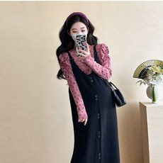 임산부 패션 캐주얼 원피스 편안한 루즈핏 무소매 드레스 조끼 스타일 코디 셋업SYT
