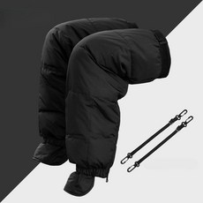 따뜻한 오토바이 무릎 방한대 발목덮는 덕다운 워머 오리털 다리 보호대, H3XL
