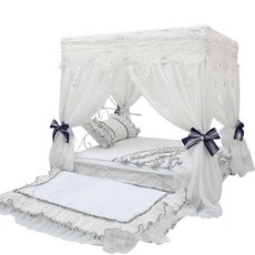  럭셔리 공주 침대 레이스 강아지 용품 액세서리 선물, 6.L-길이75너비60높이75cm 