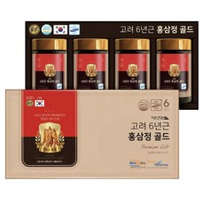 더존건강 고려 6년근 홍삼정 골드 240g 1세트4병 선물 쇼핑백증정 100% 국내산홍삼 환절기 면역력 건강간식 부모님 효도선물세트