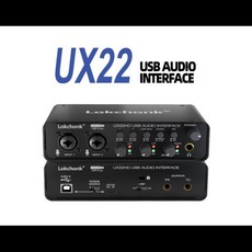 UX22 오디오 인터페이스 사운드 카드 32 비트 192KHz AD 컨버터 일렉트릭 기타 라이브 녹음 전문 스튜디오 노래 팟캐스트, 1개