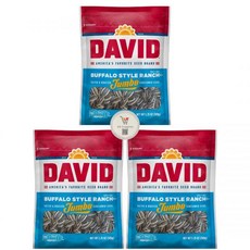 KD Supplies 견과 David's 소금에 절인 구운 해바라기 씨 (3개 팩) 5.25온스 봉지(점보 ), 3개