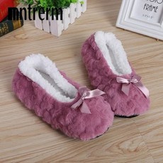 토끼털슬리퍼 Mntrerm-신상품 귀여운 2022 실내 가정용 슬리퍼 따뜻하고 부드러운 플러시 미끄럼 방지 모피 단색 여성 신발