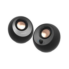 미국직배송 Creative Pebble V3 미니malistic 2.0 USB-C Desktop 스피커 with USB Audio Clear Dialog E, One Color_2.0 USB-C Speaker w, One Color, 상세 설명 참조0