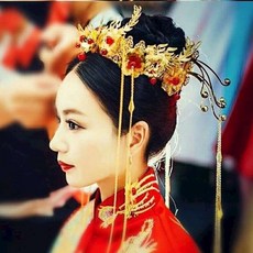 쁘리티.진 여신귀걸이 진열 중국식 결혼기념일 시집가다 고아장 레드 비녀 고대황제 뒤봉관 헤어액세서리
