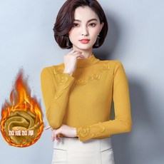 여자내복 겨울 보온 여성속옷 상의 싱글 아우터 타이트 기모 망사 이너셔츠 오버사이즈 가을옷 얇은타입