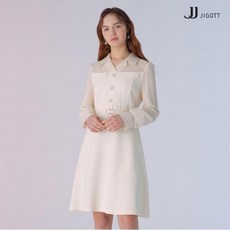 JJ지고트 시스루 배색 플레어 원피스 GL3M0OPW2