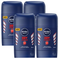 니베아 맨 데오드란트 스틱 드라이 앤 임팩트, 50ml, 4개