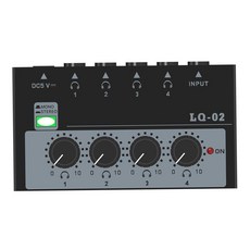 스테이지 서브 믹싱 키보드용 4채널 라인 믹서 사운드 선택기 증폭기, 10.3cmx5.3cmx2.8cm, 검은색