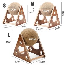  고양이캣휠 고양이쳇바퀴 고양이타워 고양이 긁는 공 장난감 로프 볼 보드 연삭 발 도구 내마모성 선반, 2+L 