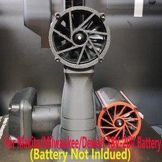 제설송풍기 휴대용 블로워 130000 로터리 세차 에어건 브러시리스 50mm 터보 제트 선풍기 강력한 송풍기 마키타 18V21V 제설 에어 드라이어, 7.for Dewalt  배터리 전원