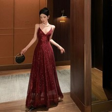 여성패션 민소매 원피스 레드 나시 스팽글 생일잔치 드레스 바캉스룩 바닷가 트임 비치 스커트 DL1