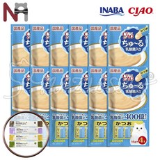 이나바 챠오츄르 유산균 기능성 츄르 고양이간식 가다랑어[SC-232] 대용량 (14gx4p 12팩 48p), 유산균 - 가다랑어[SC-232] 12팩