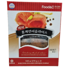 코스트코 FOOD&C 훈제연어 페퍼슬라이스 270G 2팩 아이스박스+아이스팩, 1개