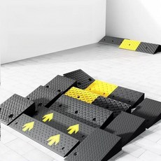 경사슬로프 자동차 방지턱 경사 진입로, 1개, 100x35x12cm솔리드블랙