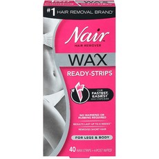 Nair 나이 르 왁스 준비는 다리와 본체 (40) 카운트 3 팩 스트립, none