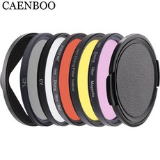 Caenboo 렌즈 필터 xiaomi 이순신 4 k/ii/lite/+ 플러스 컬러 cpl uv 레드 필터 이순신 4 k 방수 하우징 케이스 52mm 다이빙 액세서리|카메라 필터|, Only Adapter Ring