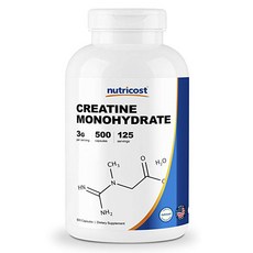 뉴트리코스트 모노크레아틴 3g 500캡슐 1서빙 3g 125회분 Creatine Monohydrate Capsules [500 CAPS]